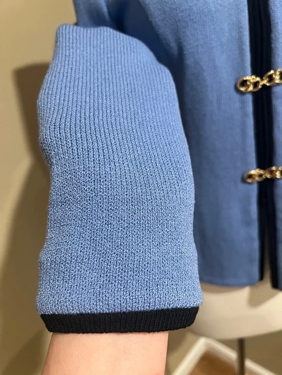 St. John Collection Light Blue Knit Top - Picture 3 of 12